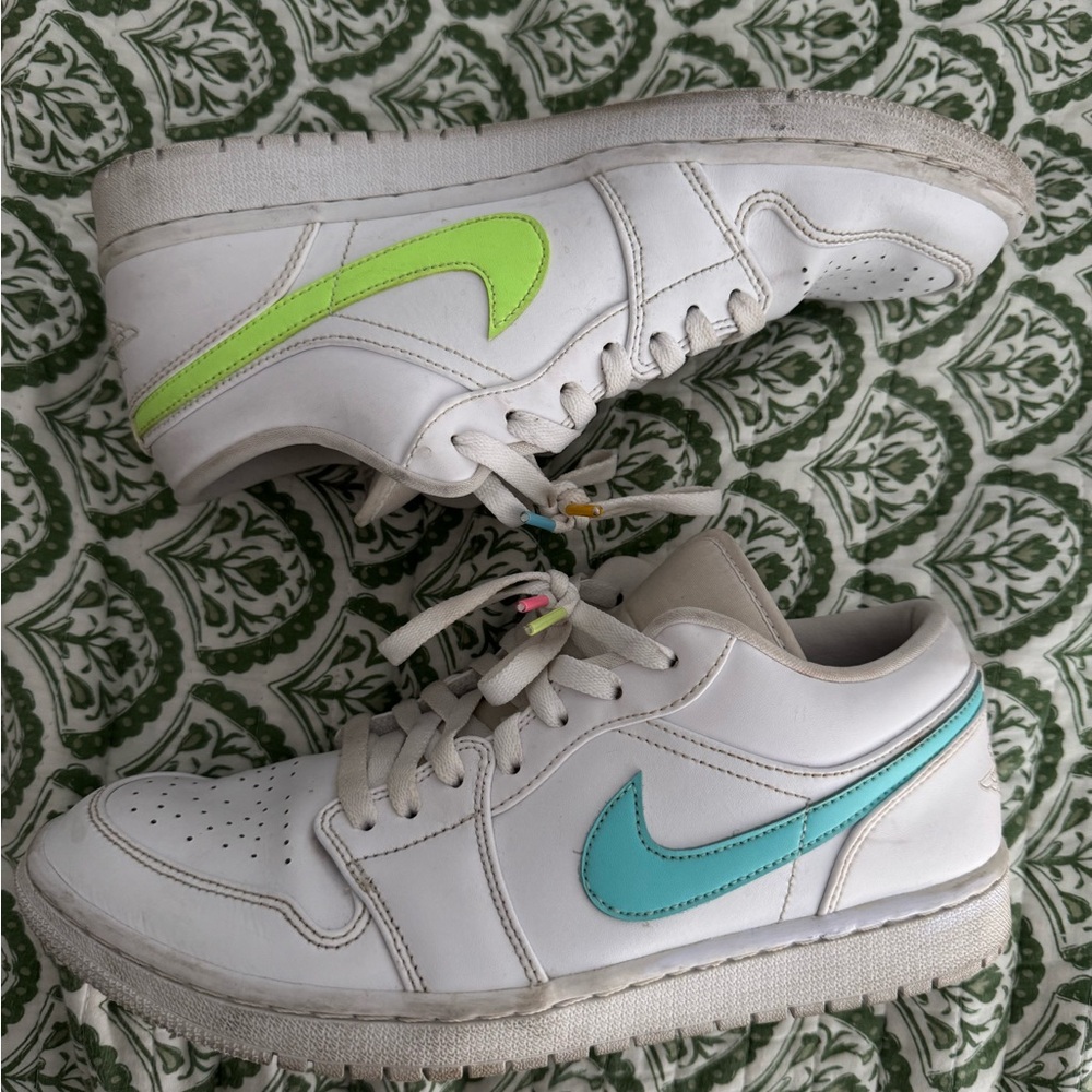 Nike White Sneakers with Neon Accents